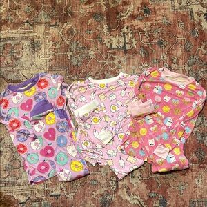 Little Sleepies pajamas set of 3 so cute 🍩 🥛 🍳 🧇